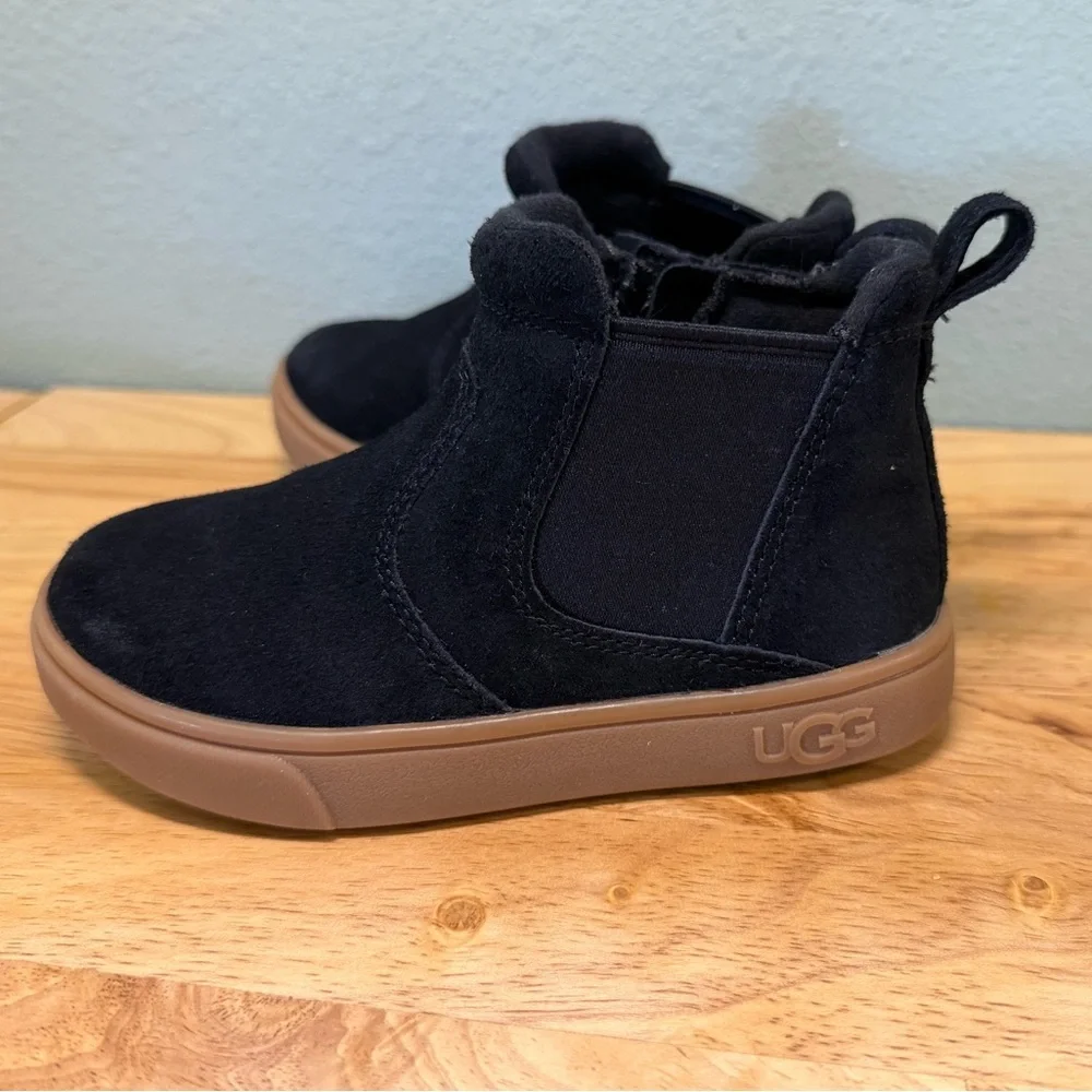 UGG Kids Black Suede Ankle Boots